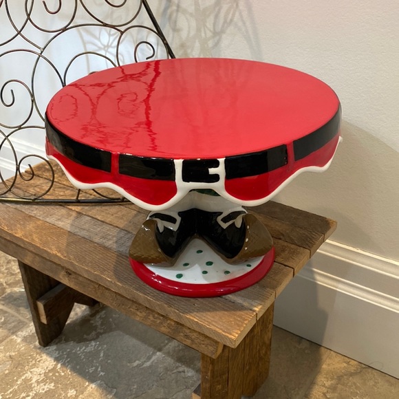 Holiday Ceramic Santa Cake Stand Poshmark